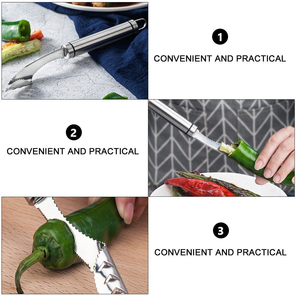 2Pcs Stainless Steel Chili Cor - Cherry Pitter Tool review and price